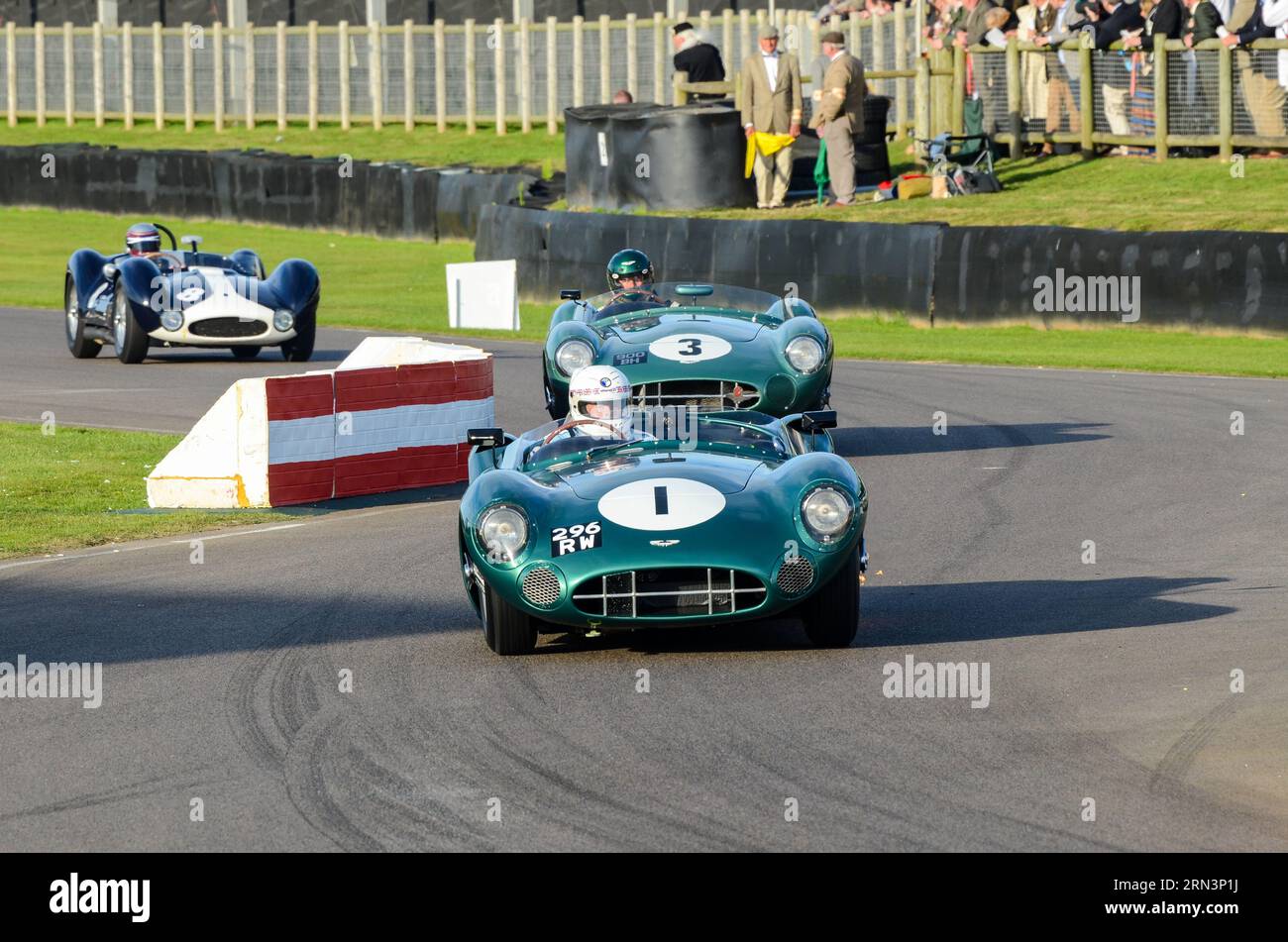 Aston Martin DBR1/1 classic sports car, vintage racing car competing in