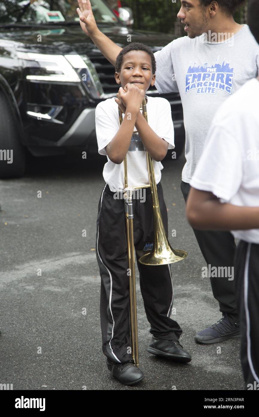 Empire Marching Elite marches and plays at the annual Hip Hop Parade for Social Justice