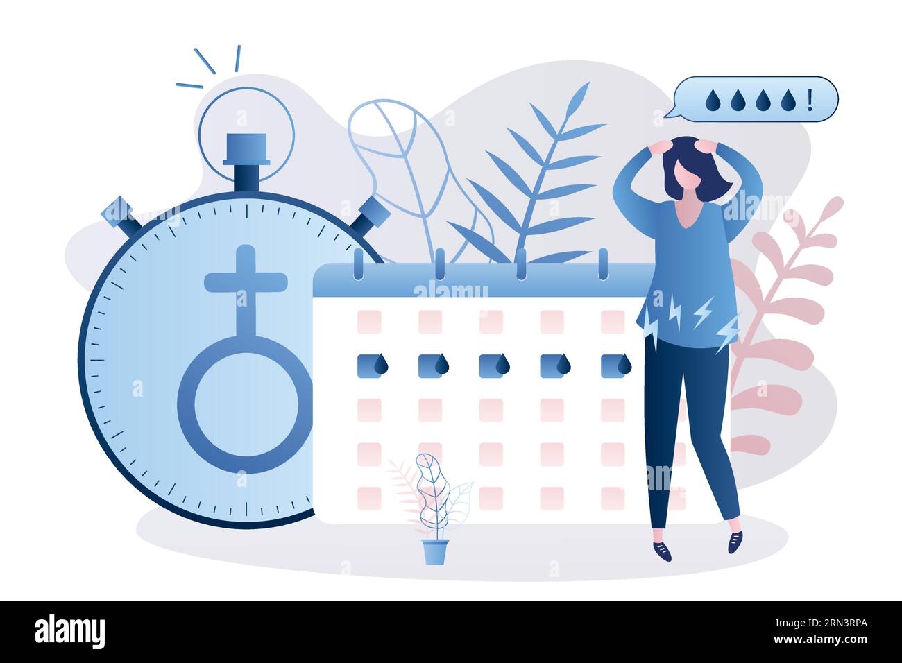 Premenstrual syndrome concept Healthcare banner Unhappy woman Premenstrual syndrome concept Healthcare banner Unhappy woman