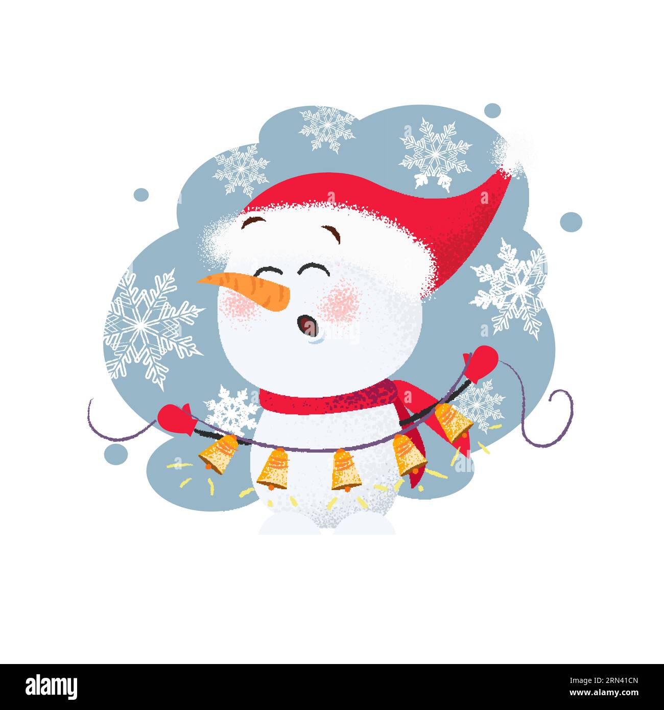 Cute snowman holding bells Stock Vector Image & Art - Alamy