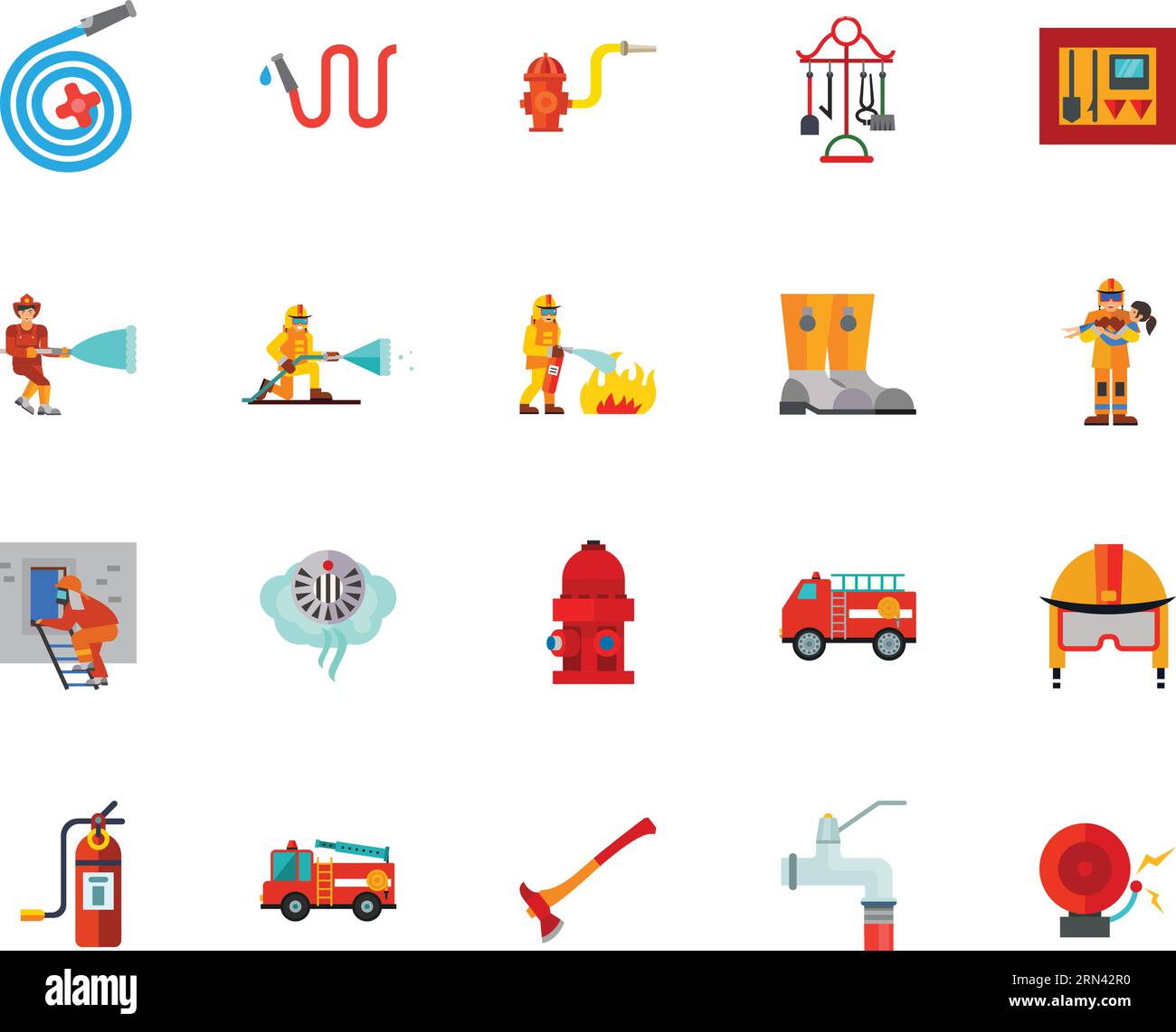 Firefighting icon set Stock Vector Image & Art - Alamy