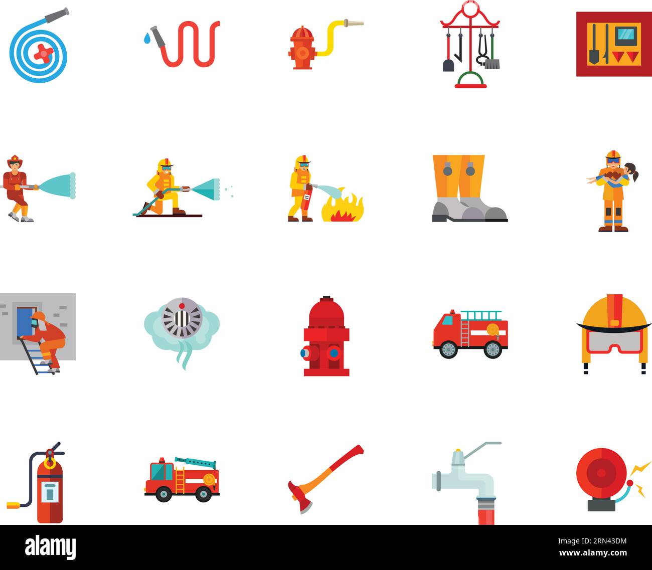 Fire icon set Stock Vector Image & Art - Alamy