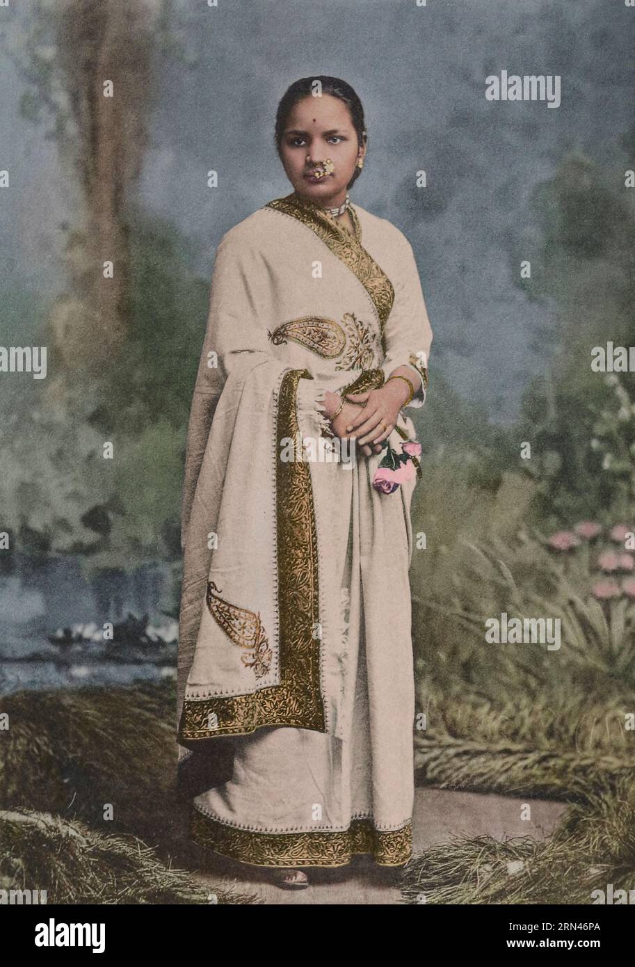 Anandibai Gopalrao Joshi . From the book 'The life of Dr. Anandabai Joshee, a kinswoman of the Pundita Ramabai.' published in 1888. Stock Photo