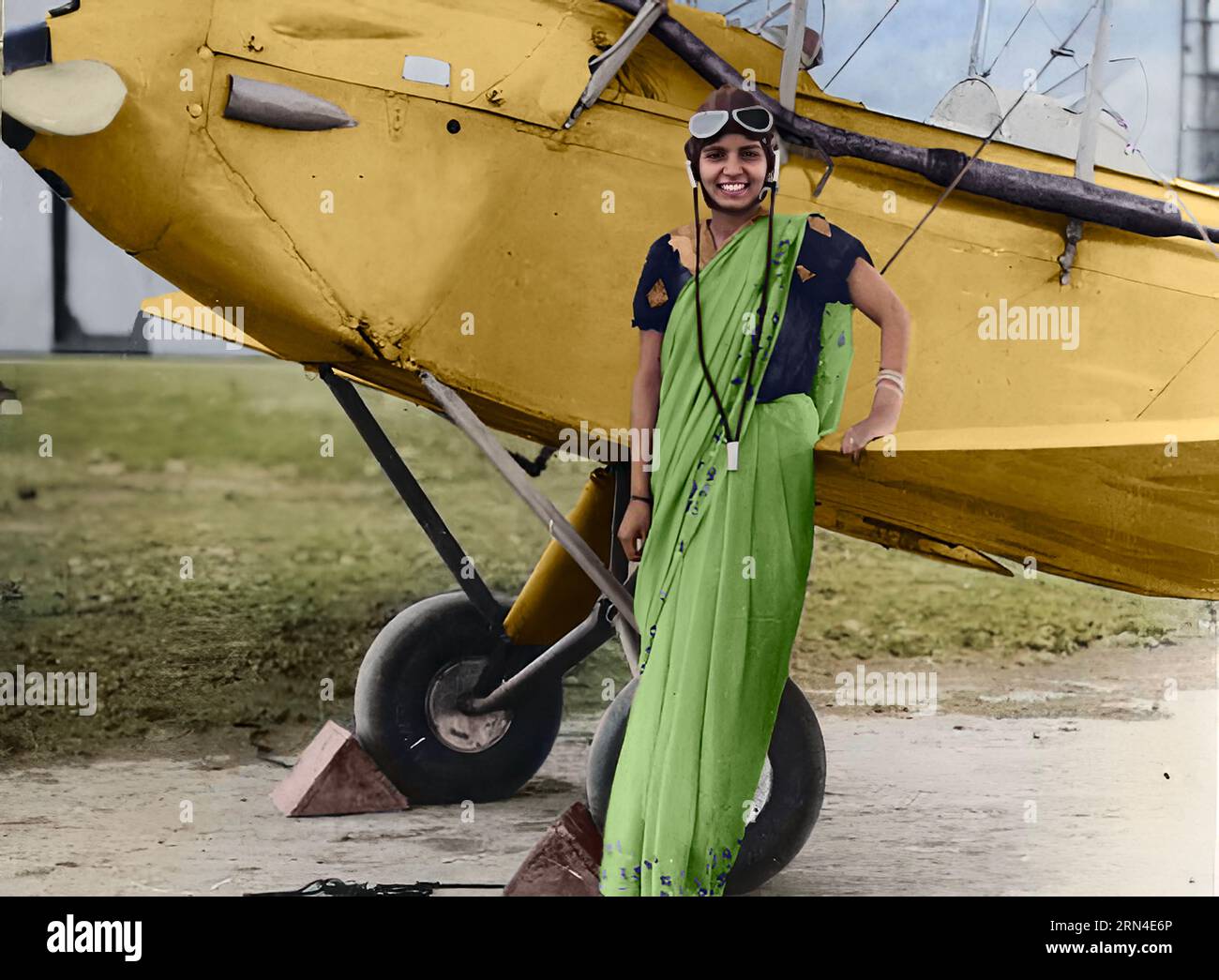 Sarla Thakral, the Indian woman to fly. Date circa 1930s Stock Photo