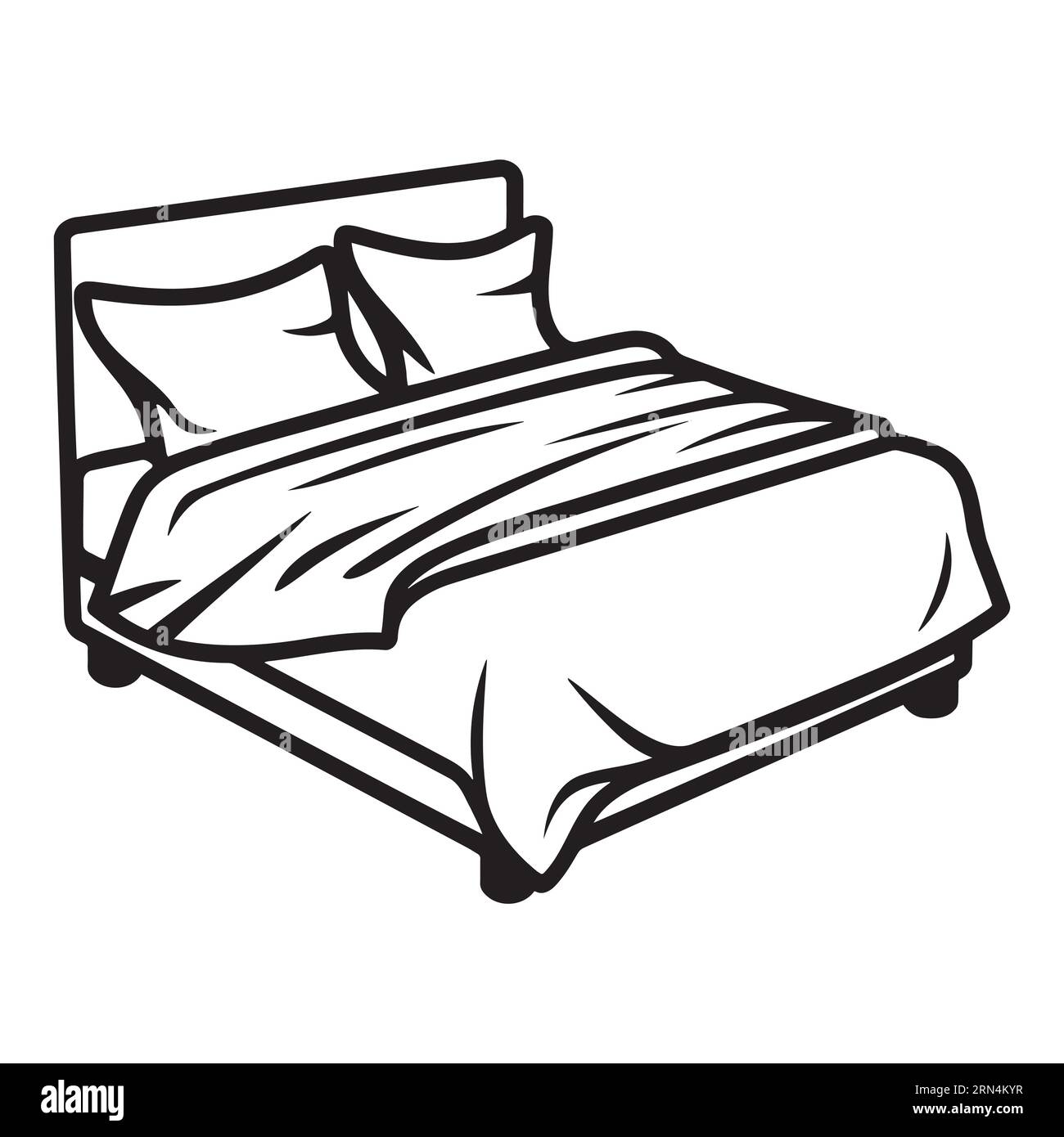 Double bed vector icon Stock Vector Image & Art Alamy