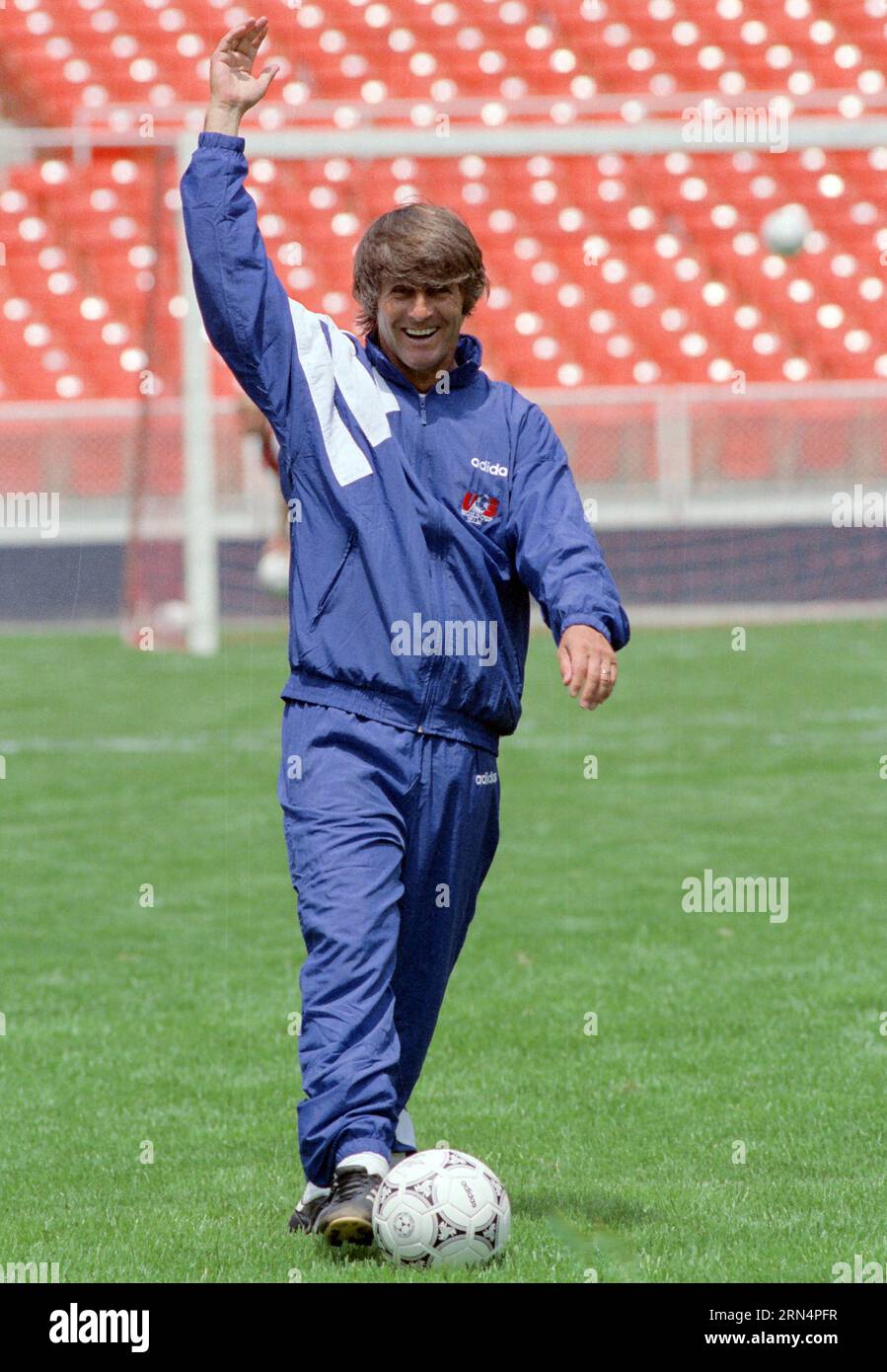 Bora Milutinovic coach of the USA soccer team in 1992 at EFK Stadium, in Washington DC. Stock Photo