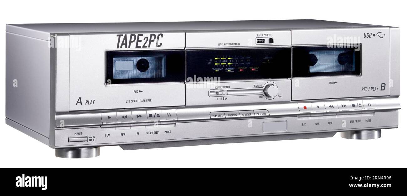 still life shot of old cassette tape recorder Stock Photo