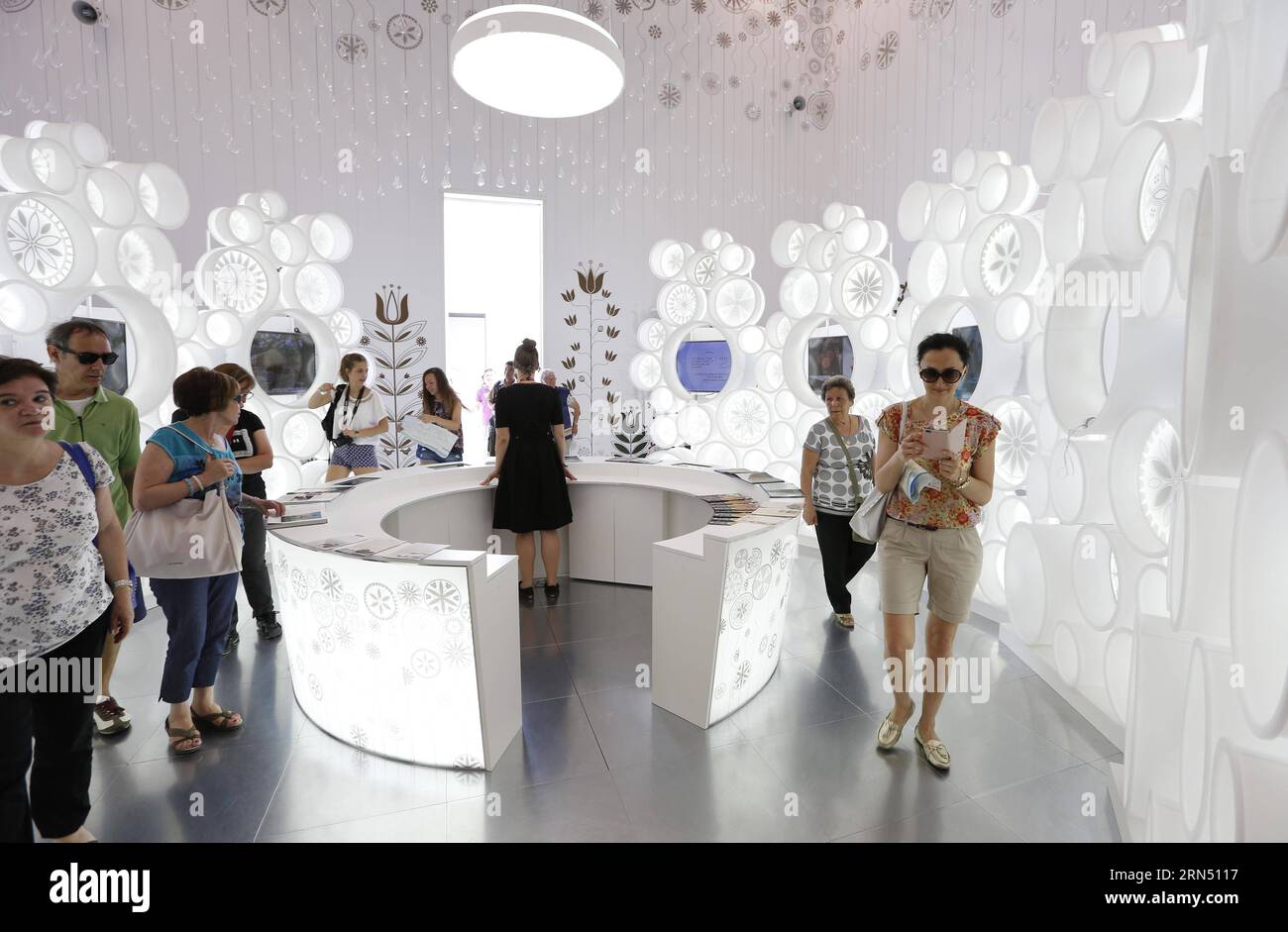 (150607) -- MILAN, June 7, 2015 -- People visit Lithuania Pavilion at Milan Expo in Milan, Italy, June 7, 2015. The exhibition runs from May 1 to October 31 with the theme of Feeding the Planet, Energy for Life . ) ITALY-MILAN-EXPO YexPingfan PUBLICATIONxNOTxINxCHN   Milan June 7 2015 Celebrities Visit Lithuania Pavilion AT Milan EXPO in Milan Italy June 7 2015 The Exhibition runs from May 1 to October 31 With The Theme of Feeding The Planet Energy for Life Italy Milan EXPO YexPingfan PUBLICATIONxNOTxINxCHN Stock Photo