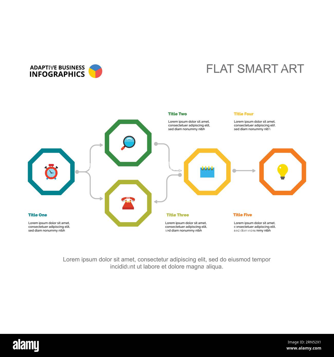 Project planning elements in timeline vector illustration Stock Vector