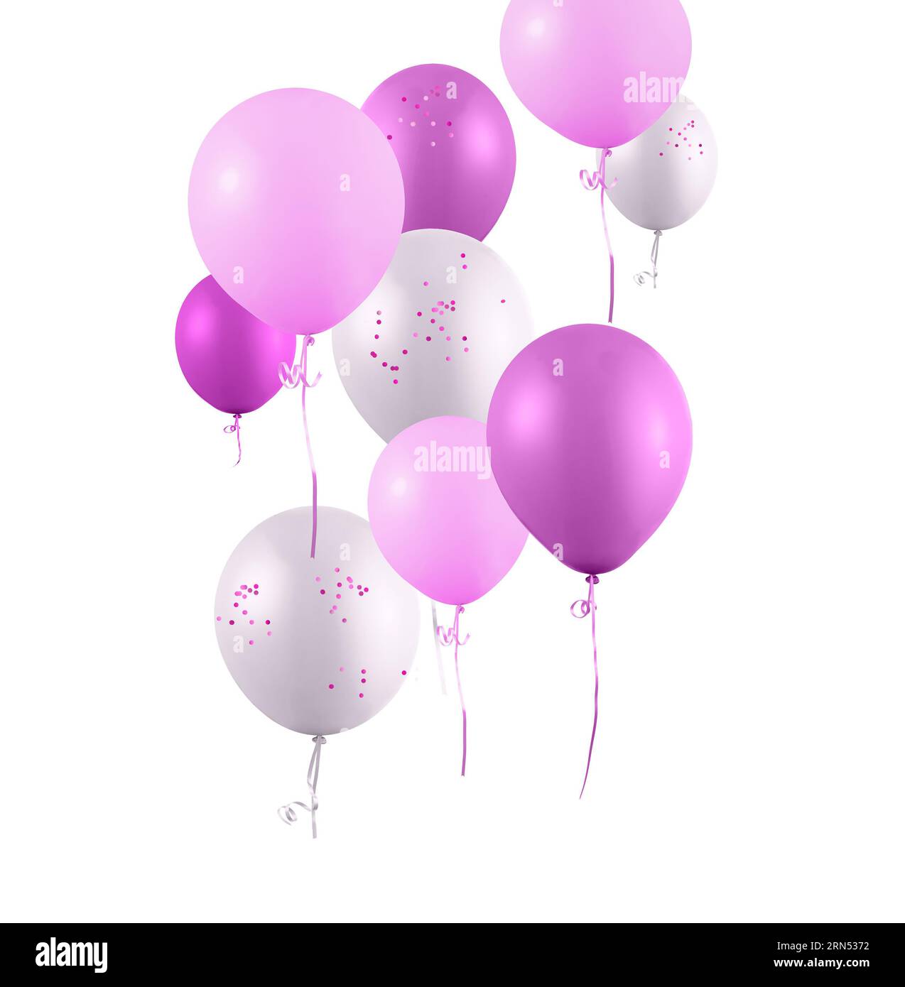 Pink Balloons isolated on white Background Stock Photo