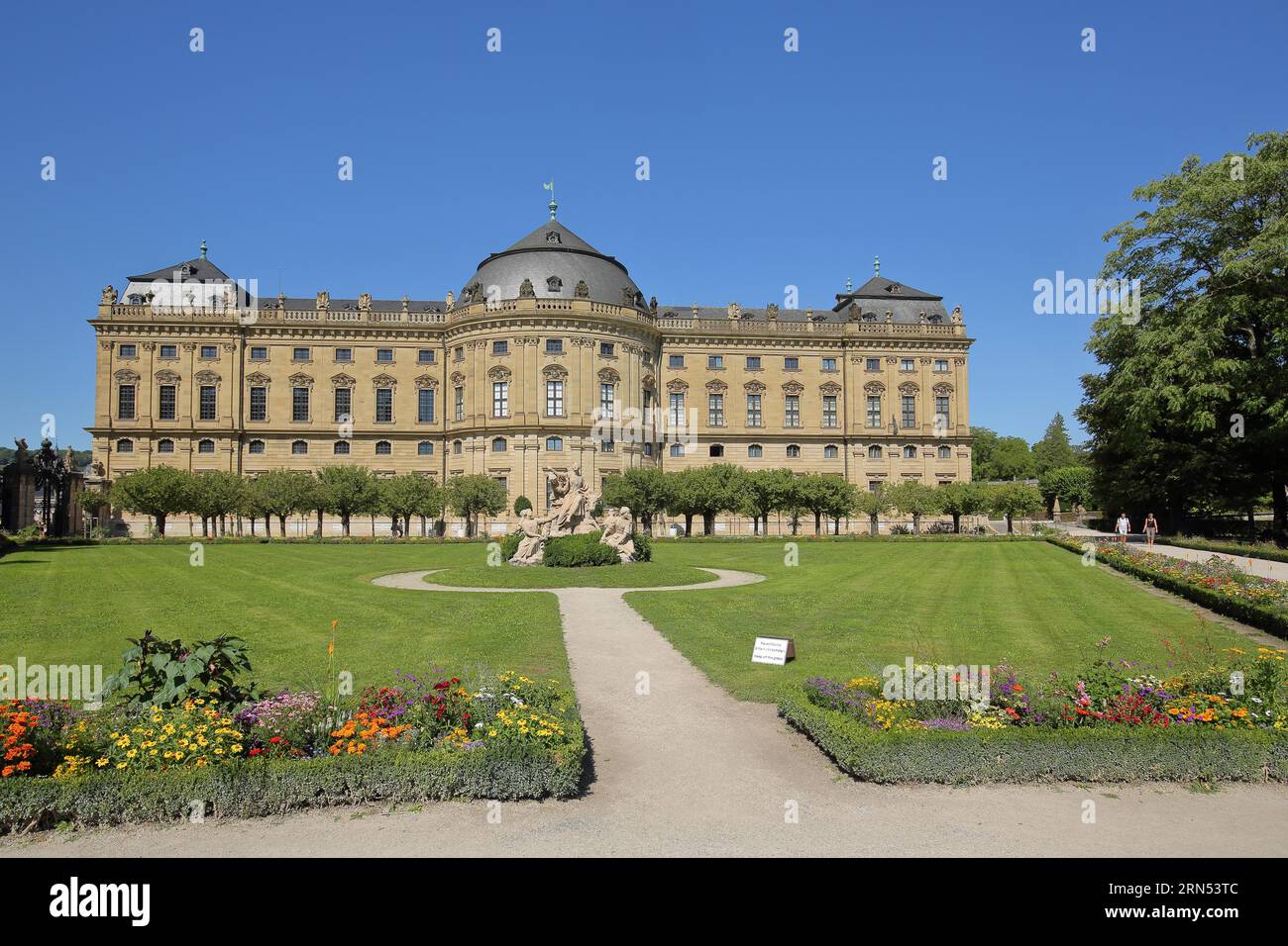 Baroque UNESCO Residence Palace with Court Garden, Wuerzburg, Lower Franconia, Franconia, Bavaria, Germany Stock Photo