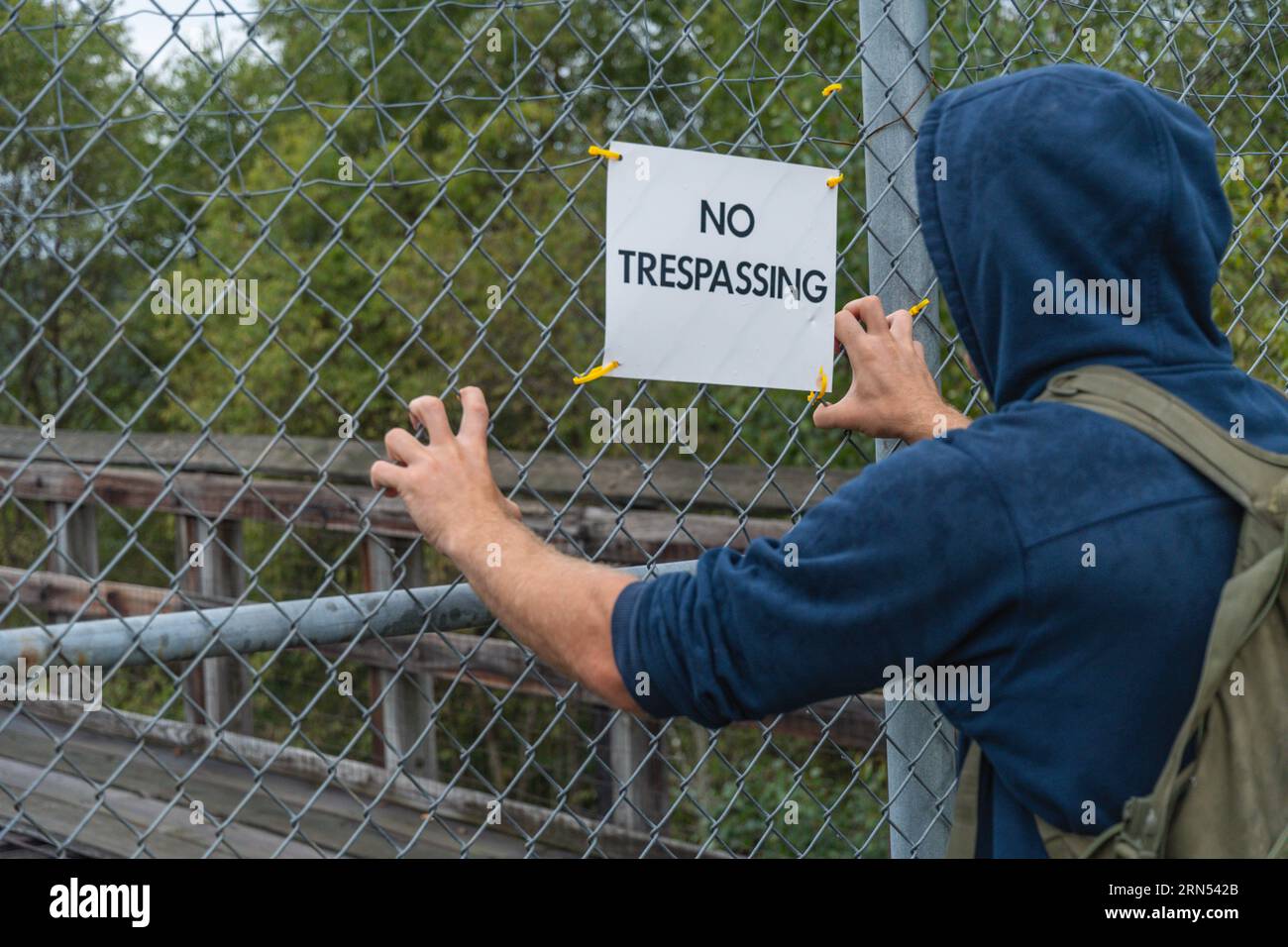 Danger keep out sign closed off area, safety sign Stock Photo