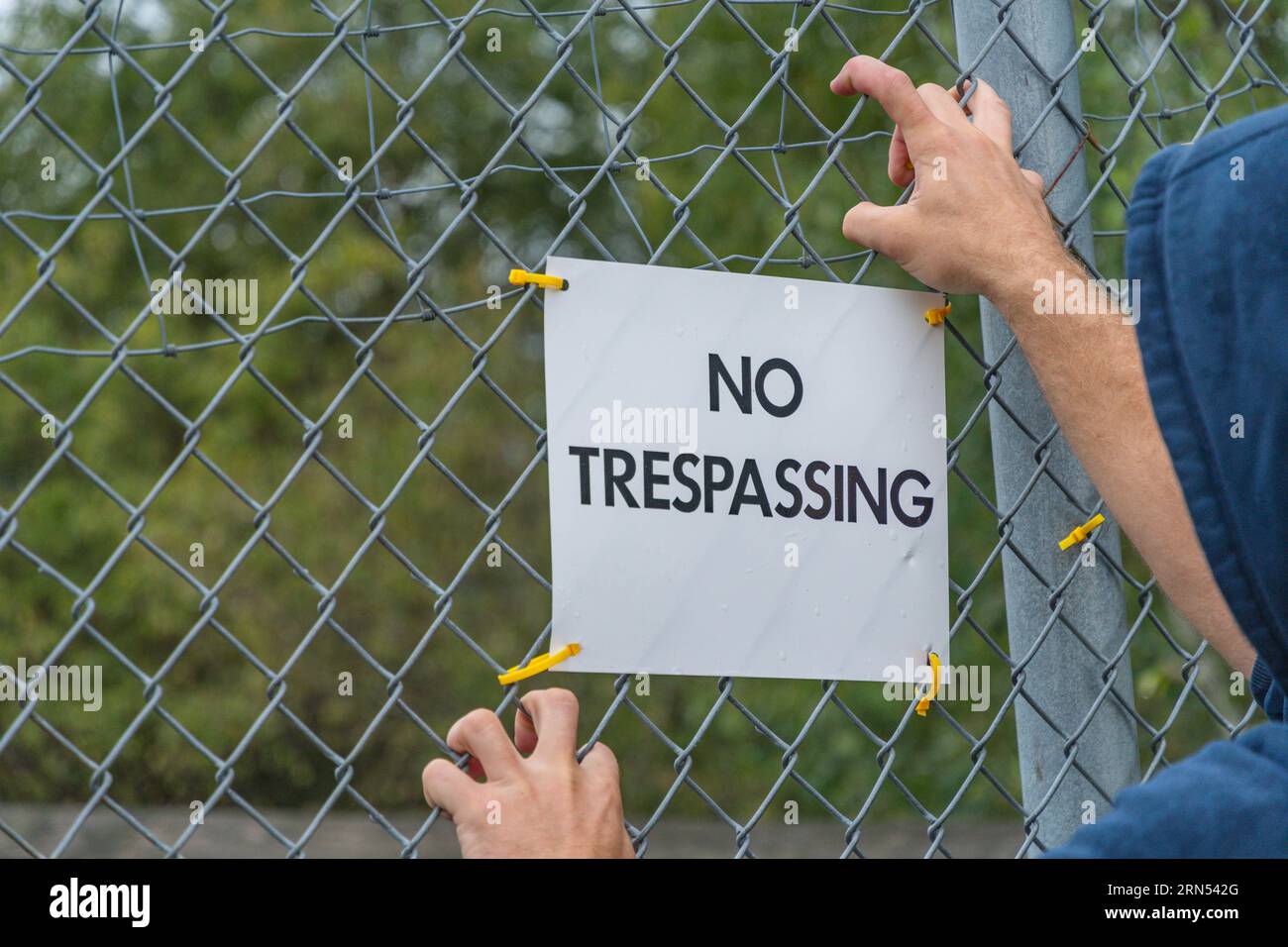 Danger keep out sign closed off area, safety sign Stock Photo
