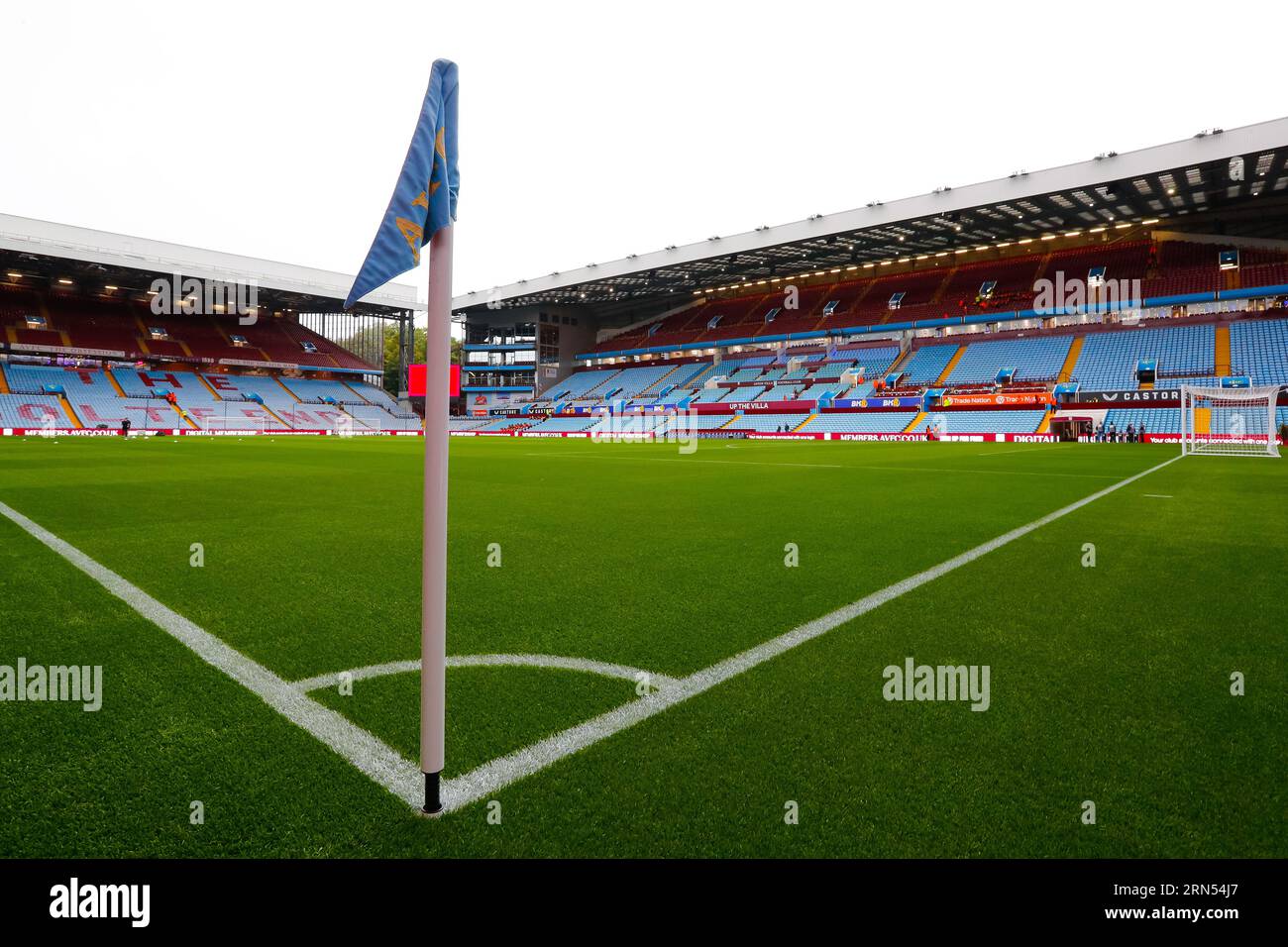 31st August 2023; Villa Park, Birmingham, West Midlands, England; UEFA Europa Conference League Football, Aston Villa versus Hibernian; A view of the Holte End and Trinity Road Stands from the pitch at Villa Park Stock Photo