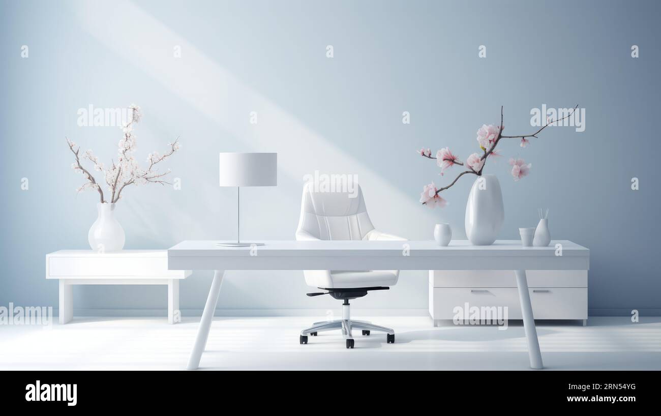 Minimalist Japanese Style Modern Home Office Interior Stock Photo - Alamy