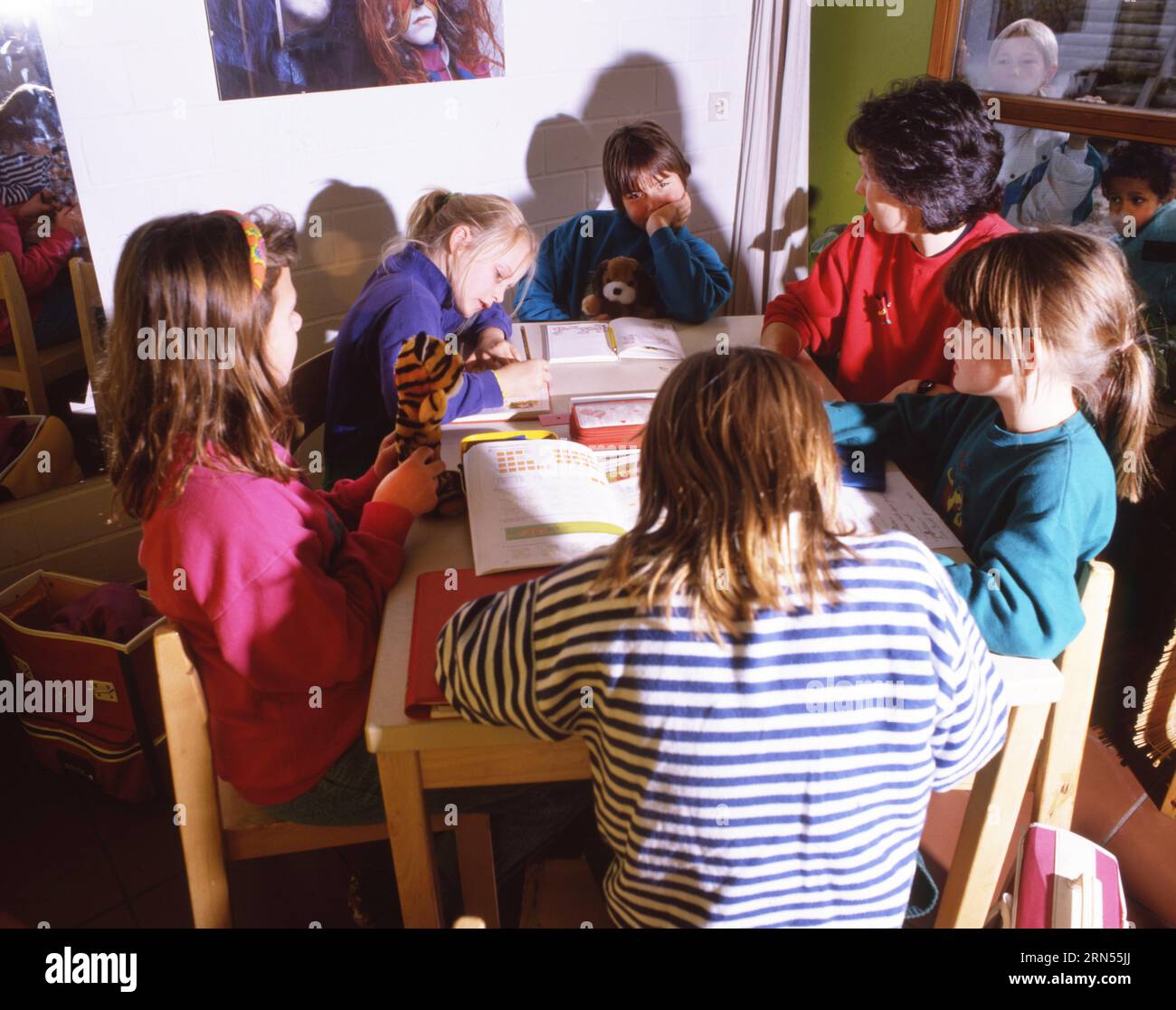 Preschool for migrant children 80s, Hagen, Germany Stock Photo