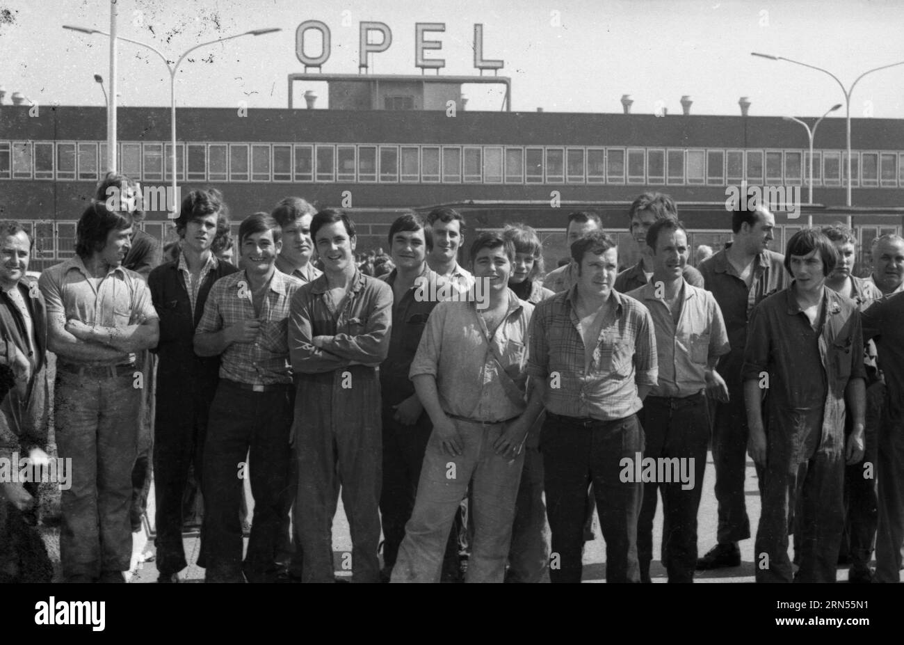 DEU, Germany: The historical slides from the times 80-90s, Bochum. Strike at Opel factory 80s Stock Photo