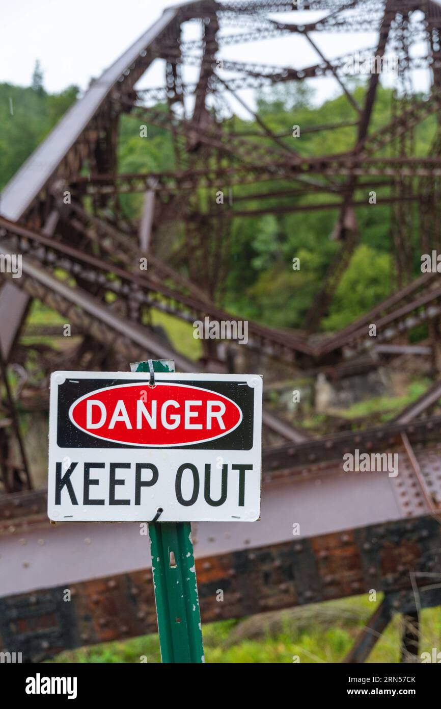 Danger keep out sign closed off area, safety sign Stock Photo