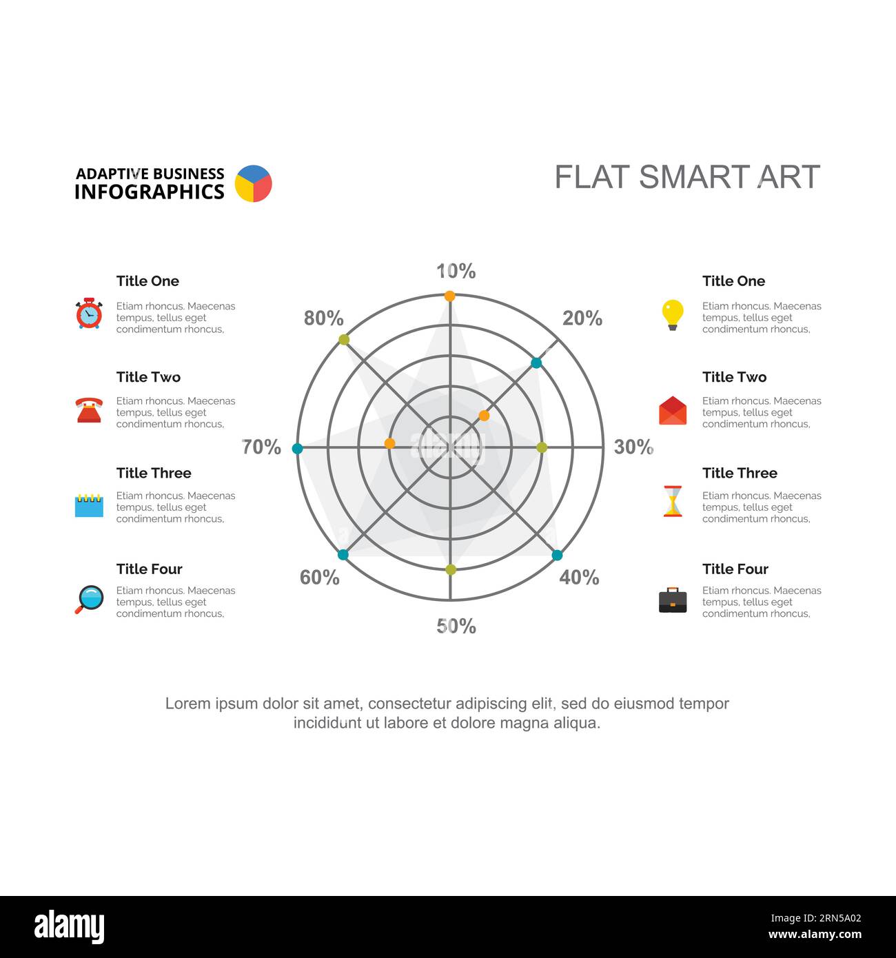 Radar chart with business elements vector illustration Stock Vector ...