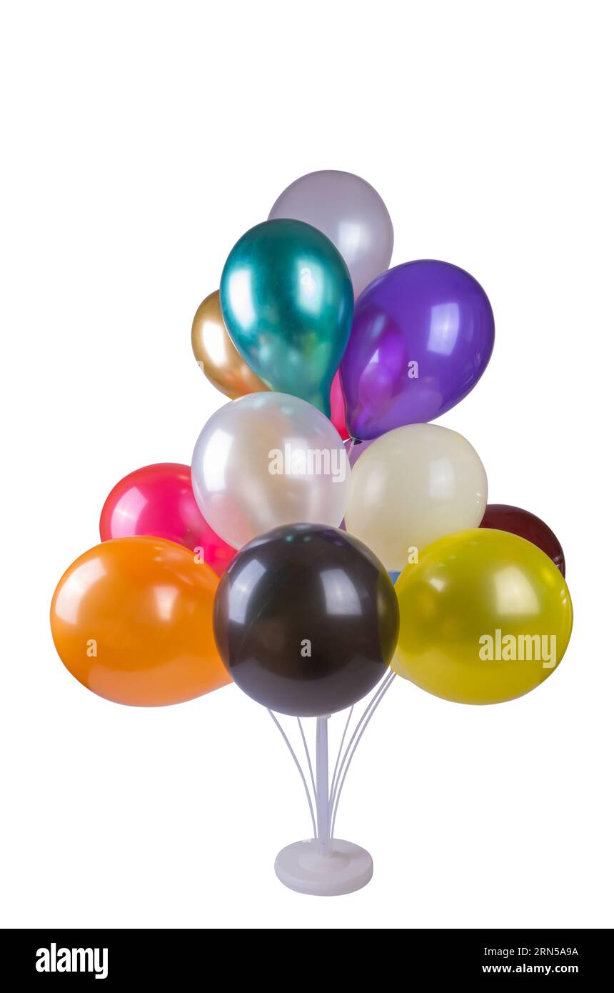 many colored balloons isolated on white background Stock Photo - Alamy