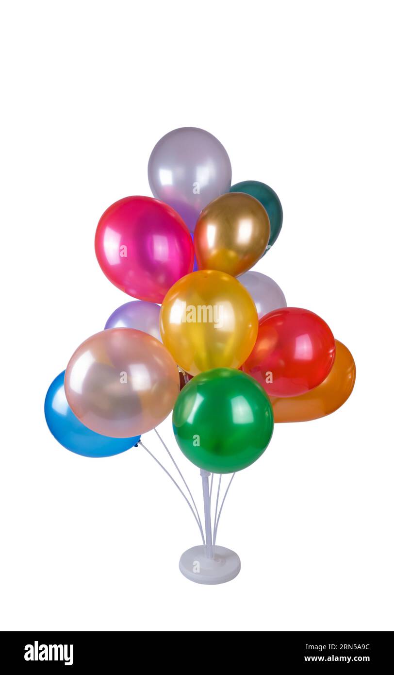 many air colorful balloons isolated on white background Stock Photo - Alamy