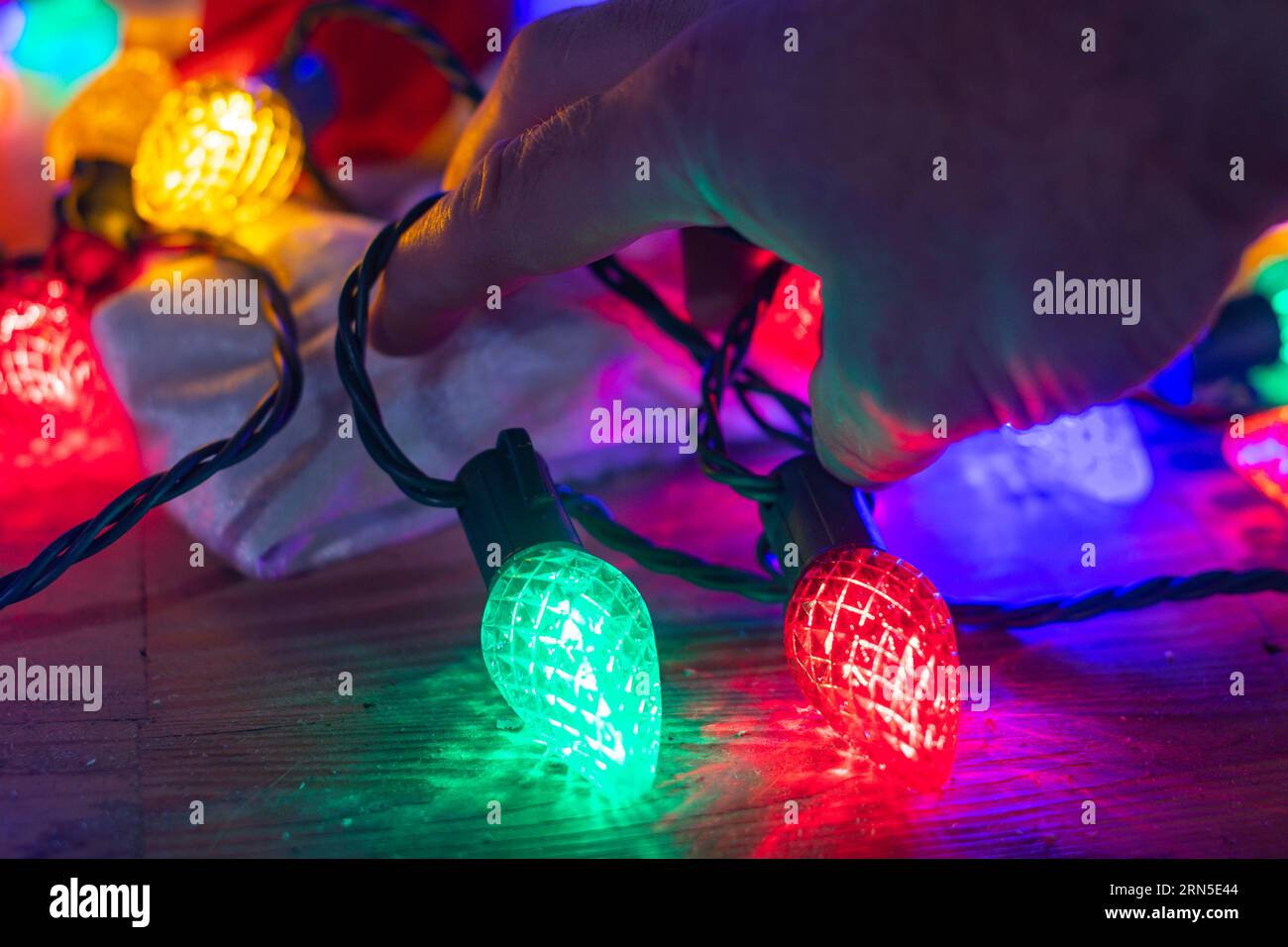 Christmas lights close up detailed copy space background image for