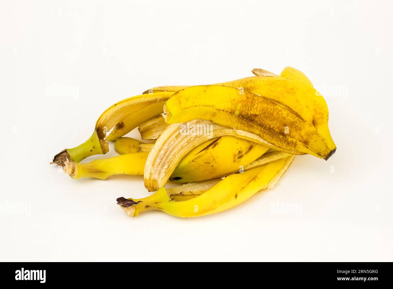 Banana peels, studio shot, white background, healthy food Stock Photo