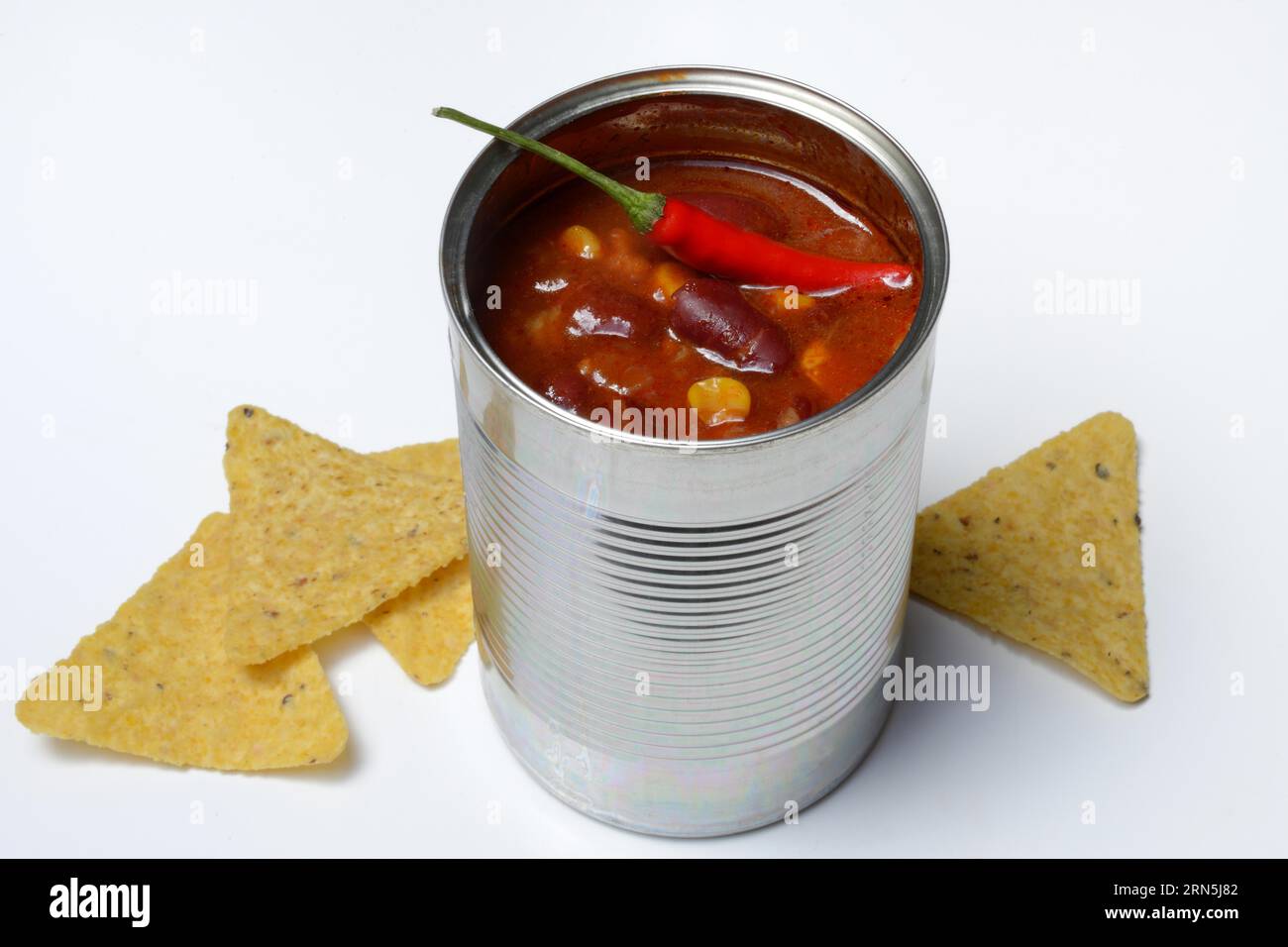 Chilli con carne, canned bean stew with tacos Stock Photo Alamy
