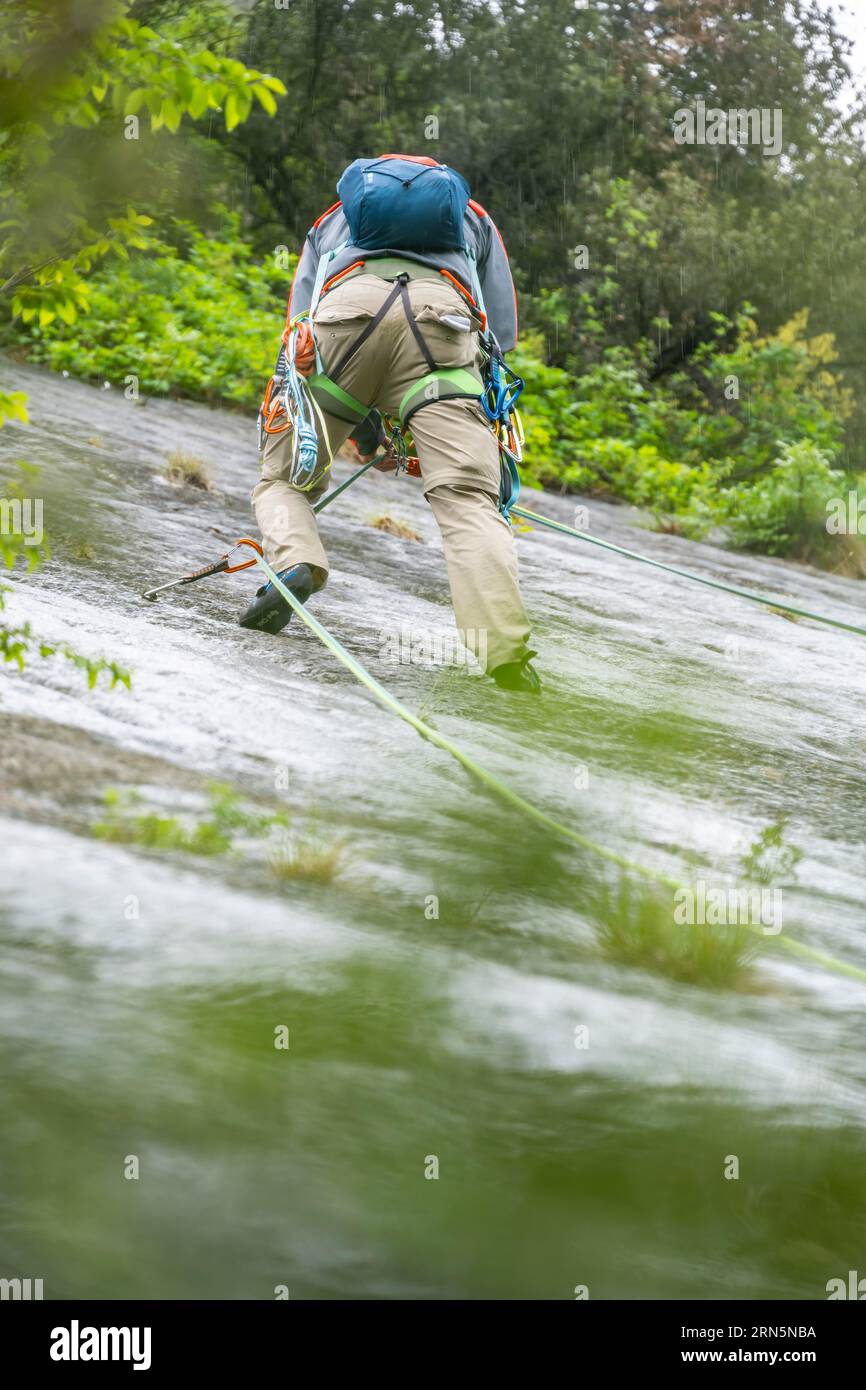 Climber, multipitch climbing, slab climbing, Garda Mountains, Arco