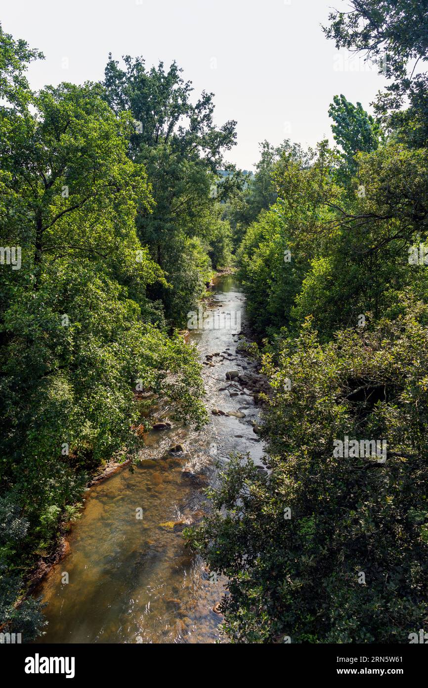 Europe, Spain, Navarre, Arizkun, Views of the Bidasoa River from the ...