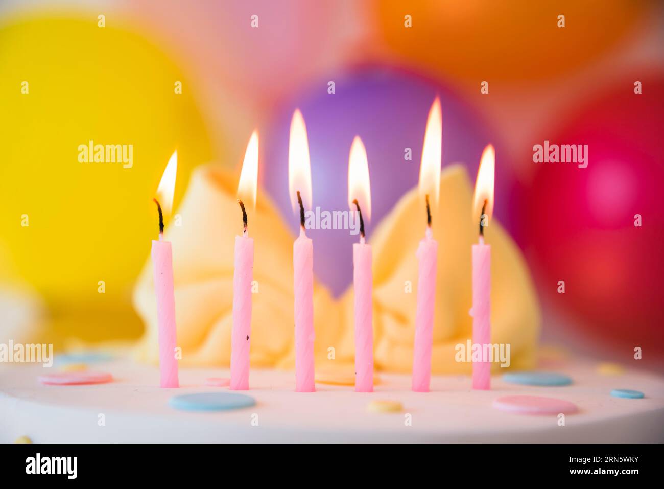 Birthday cake with candles Stock Photo Alamy