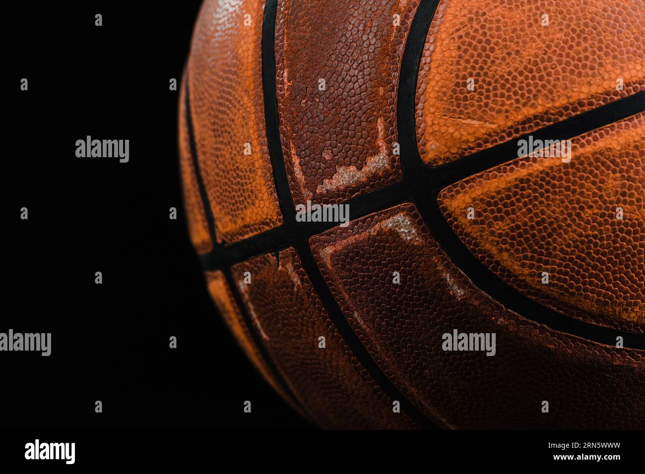 Close up old basketball ball Stock Photo