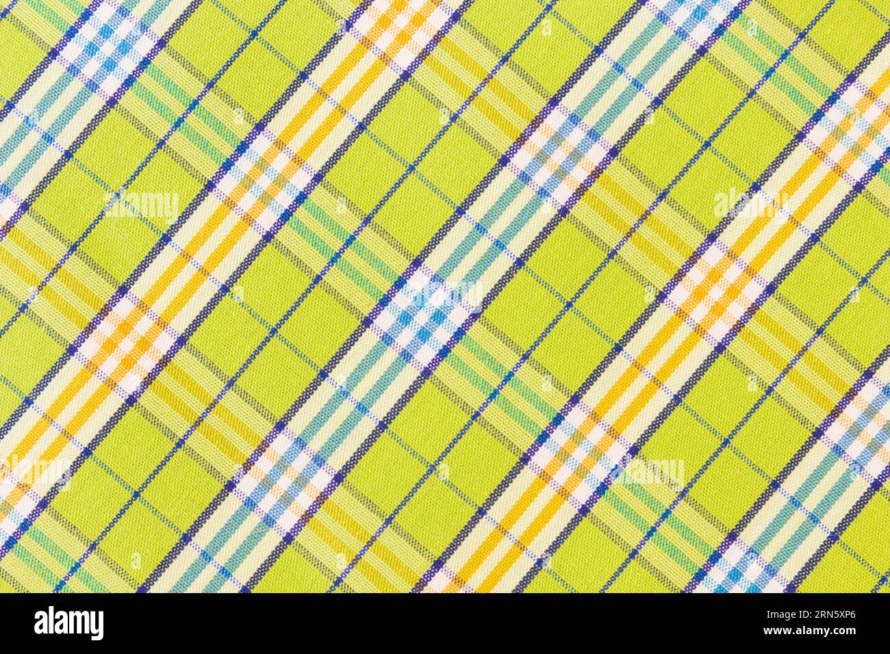 Green gingham textile texture background Stock Photo