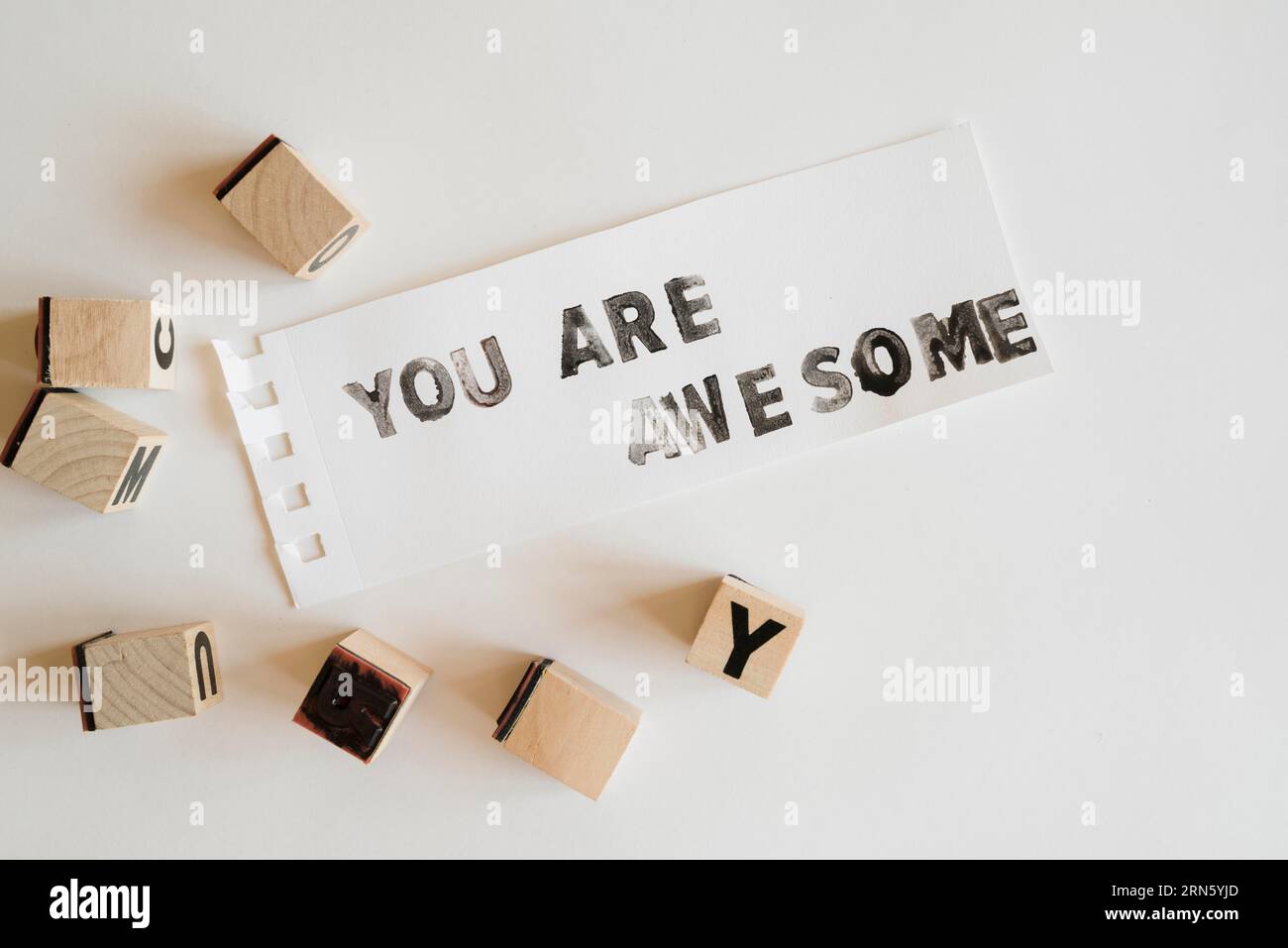 Text you are awesome with stamps Stock Photo