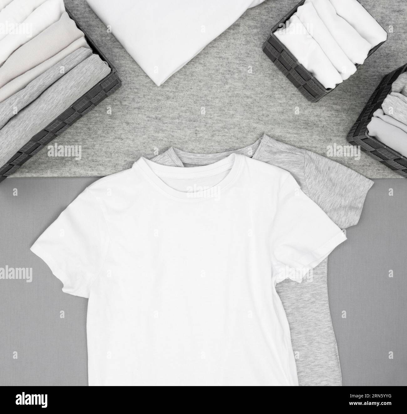 Top view classify clothes Stock Photo Alamy