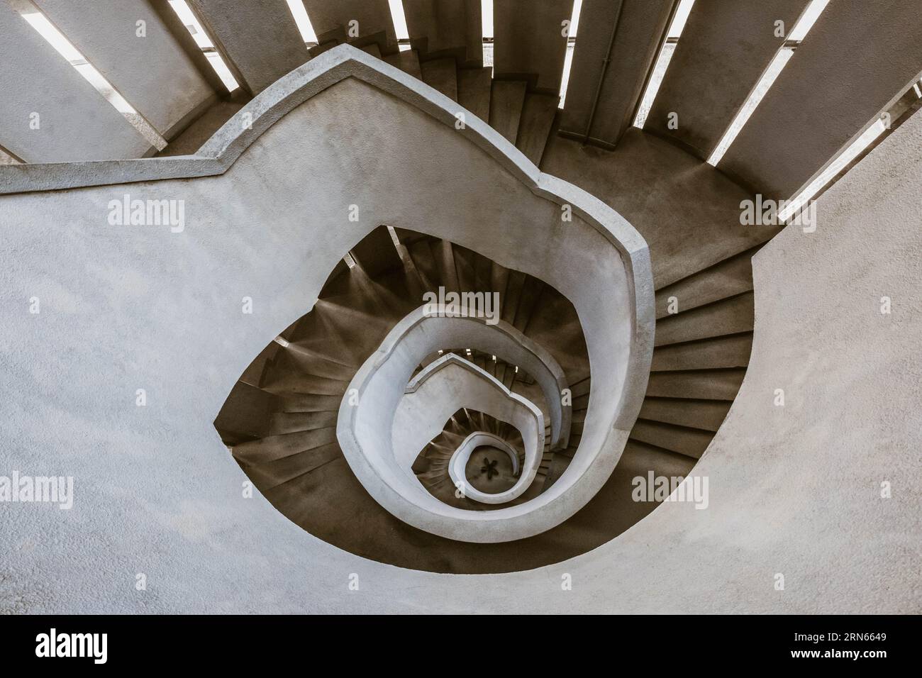 spiral staircase, vintage stairway, way downwards Stock Photo