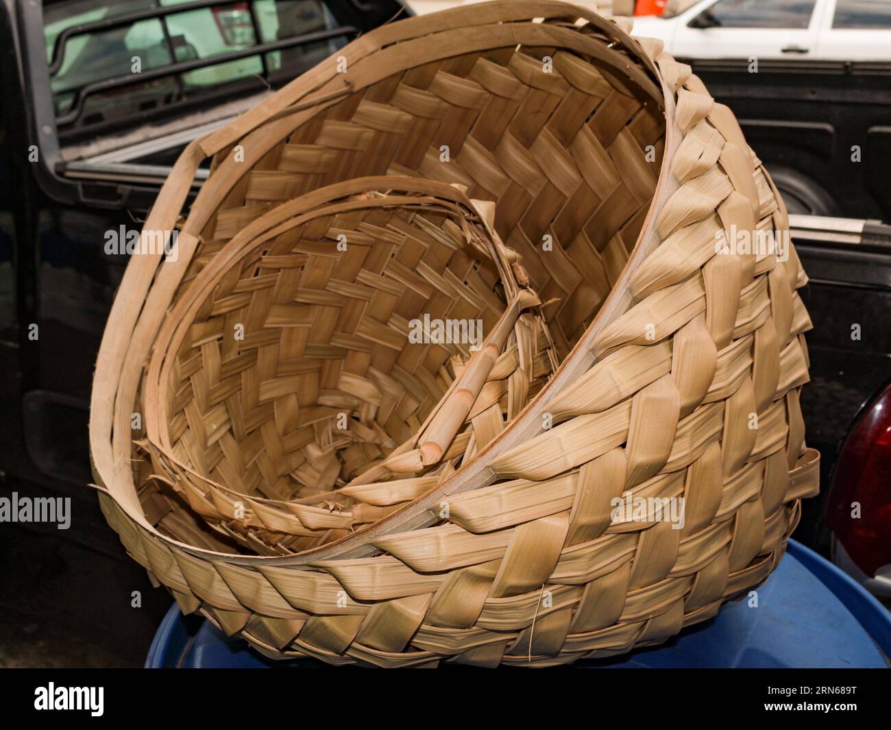 Indigenous baskets from the Brazilian Amazon, called "Cofo", woven from