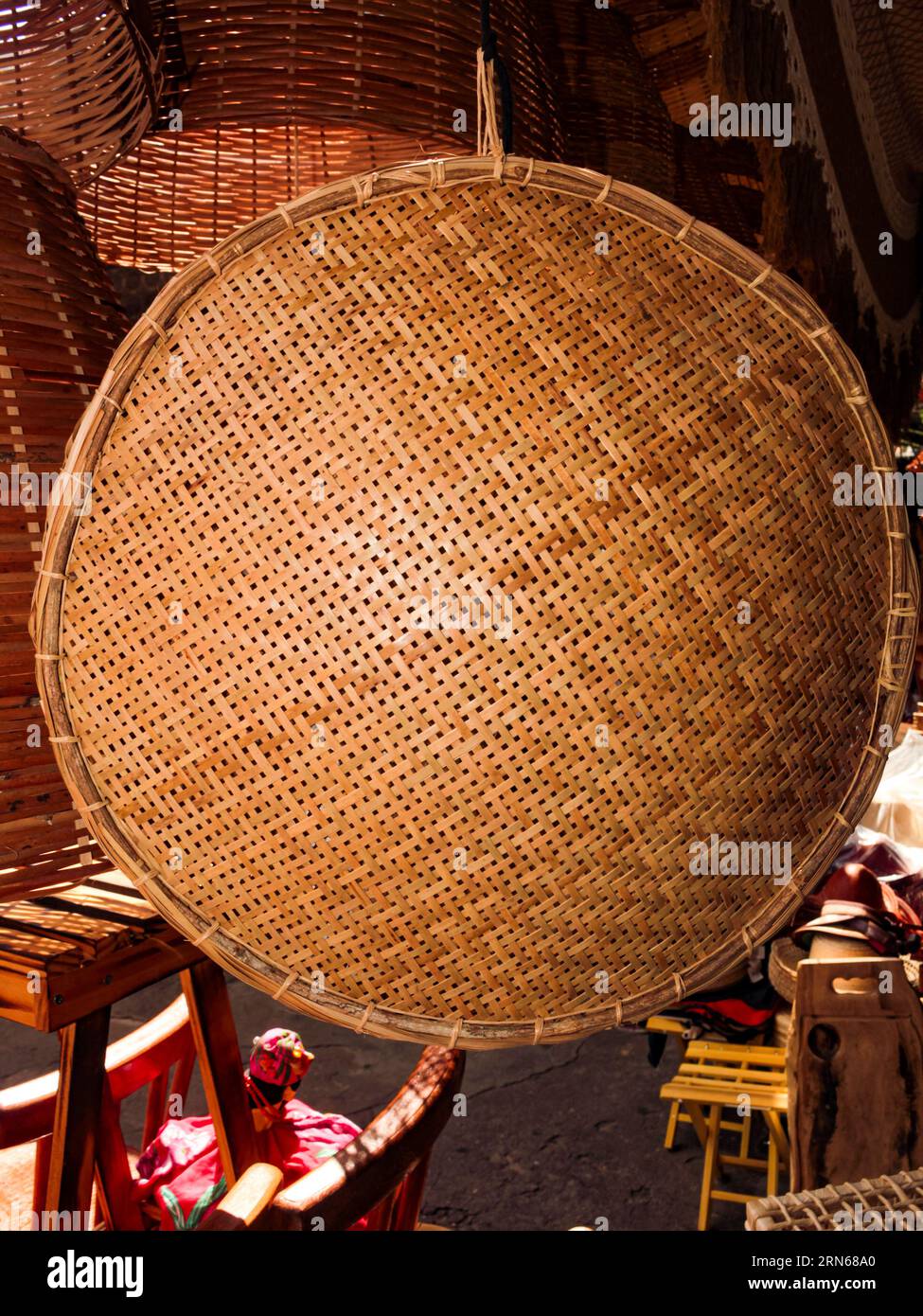 Indigenous sieves handcrafted with natural fibers, by people from the Amazon, in northern Brazil