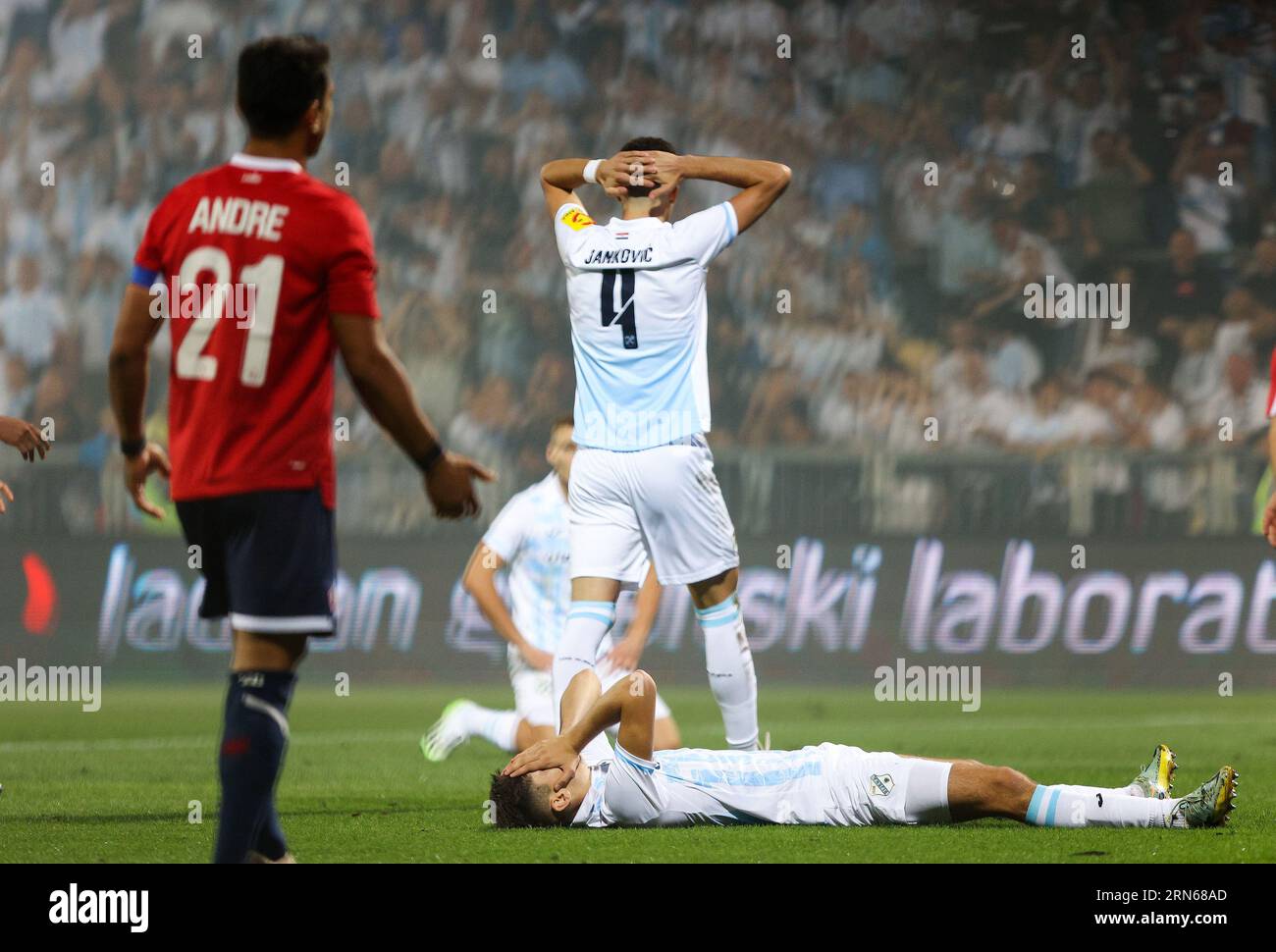 Rijeka, Croatia. 30th Aug, 2023. Players of HNK Rijeka during the training  session at HNK Rijeka Stadium in Rijeka, Croatia, on August 30, 2023. ahead  of the UEFA Conference League playoff 2nd