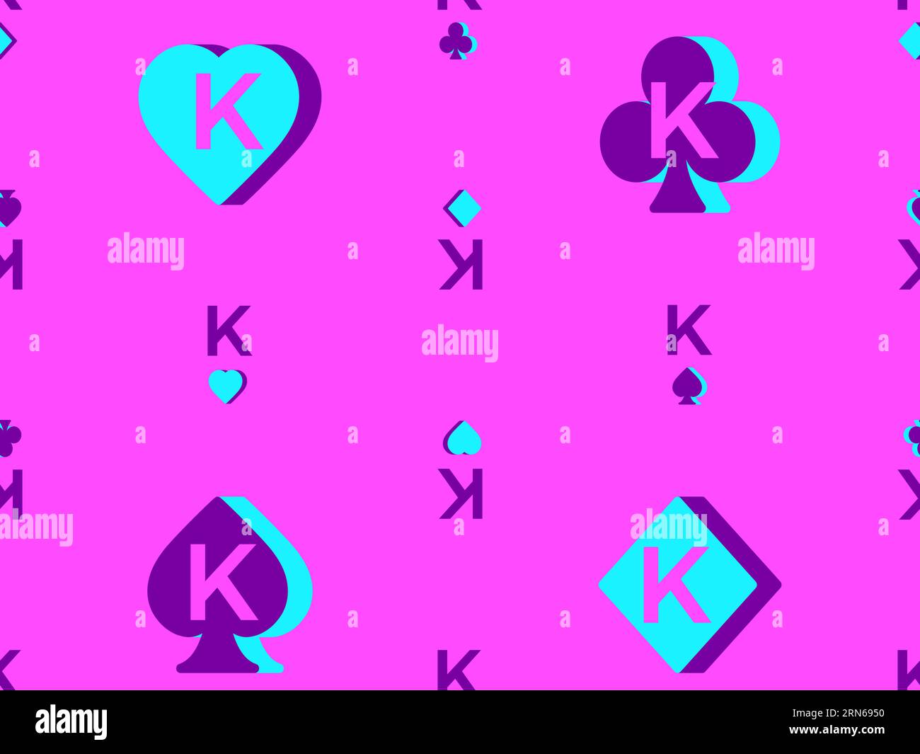 Seamless pattern with card suits King: diamonds, hearts, clubs, spades ...