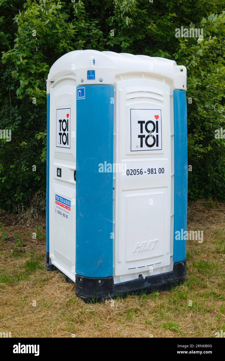 Toilet cubicle, mobile toilet, TOI, North Rhine-Westphalia, Germany Stock Photo