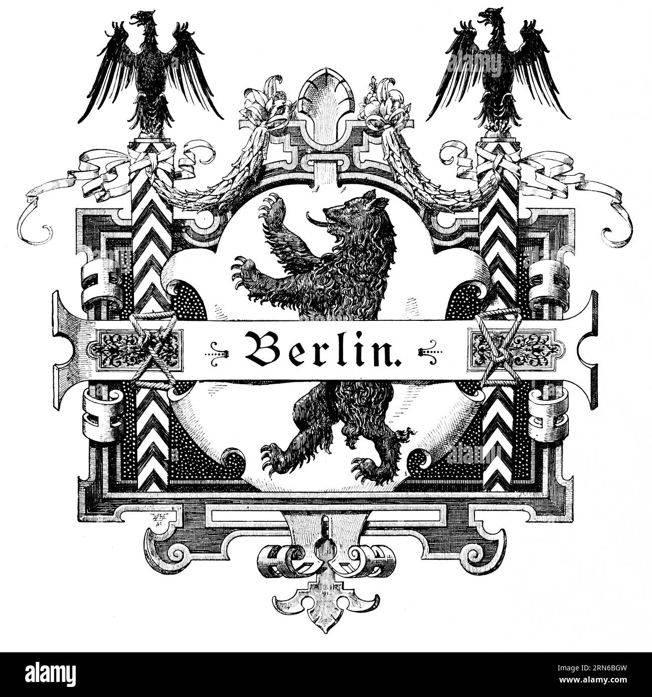 Emblem, Berlin, symbolism, Berlin bear standing, eagle, heraldic animal