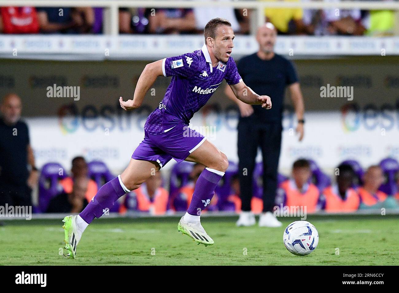 Florence, Italy. 31st Aug, 2023. Arthur of ACF Fiorentina during the UEFA Conference League Play-Off leg two match between ACF Fiorentina and SK Rapid Wien at Stadio Artemio Franchi on August 31, 2023 in Florence, Italy. Credit: Giuseppe Maffia/Alamy Live News Stock Photo