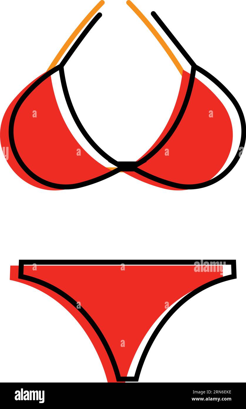 Isolated colored sketch of a bikini icon Vector Stock Vector Image ...
