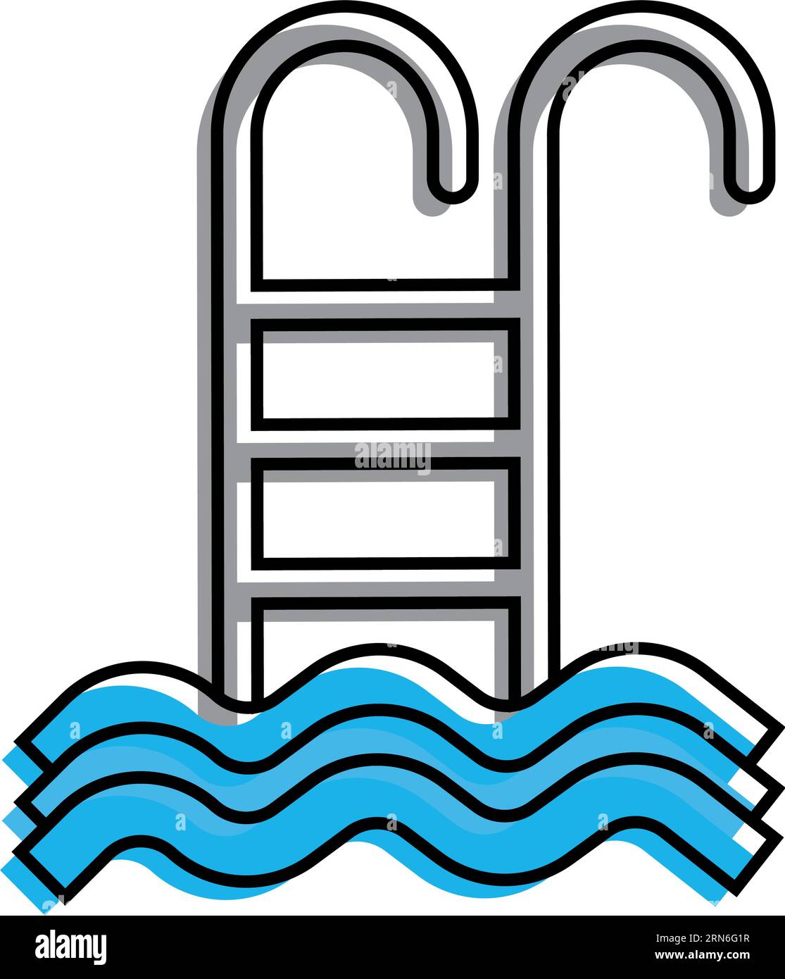 Isolated colored sketch of a pool exit icon Vector Stock Vector Image