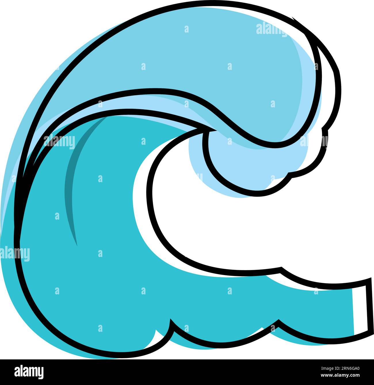 Ocean sea wave icon outline hi-res stock photography and images - Alamy
