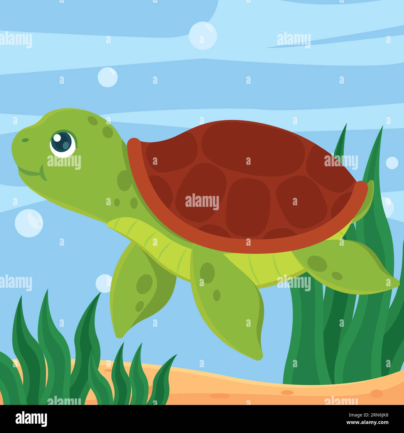 Cute vector sea turtle Stock Vector Images - Alamy