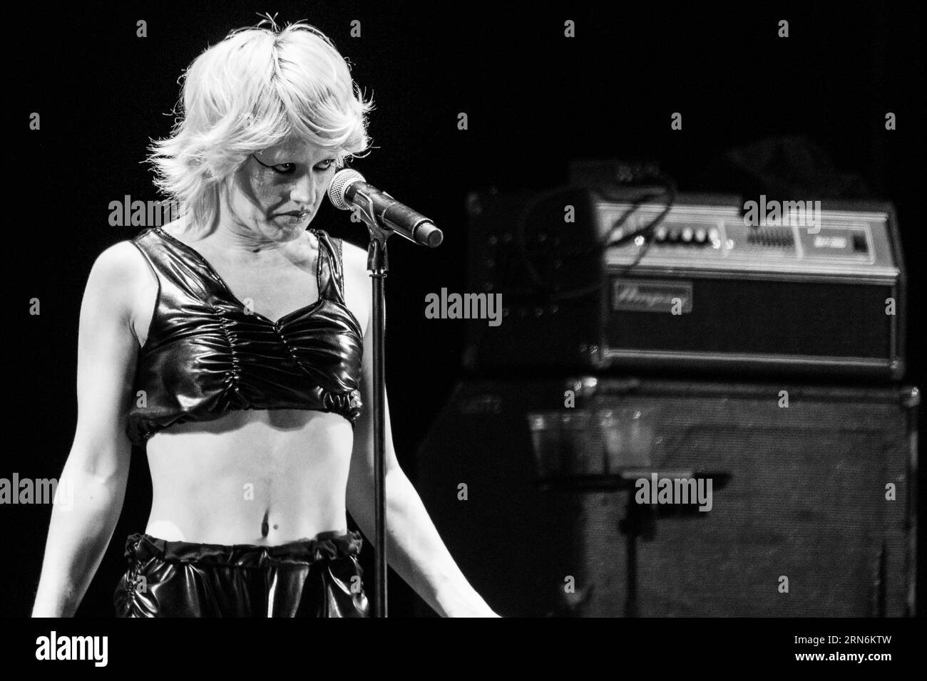 Amy Taylor of Amyl and the Sniffers on the Mountain Stage at Green Man ...