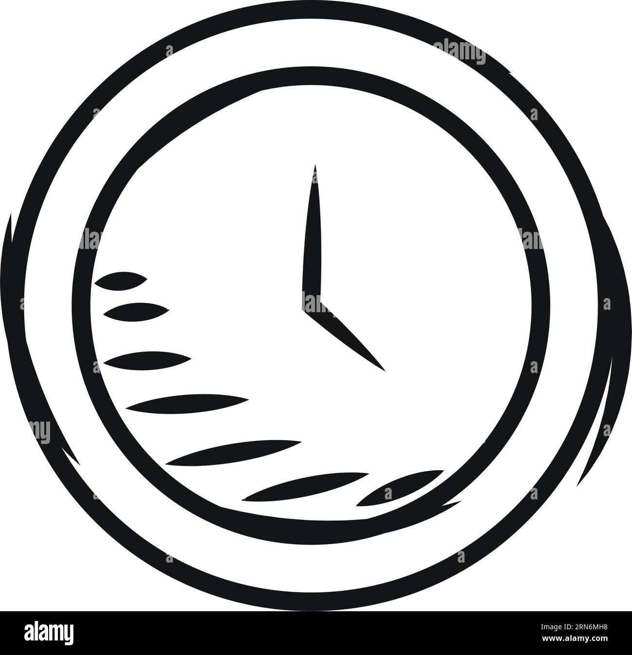 Isolated sketch of a clock wall icon Vector Stock Vector