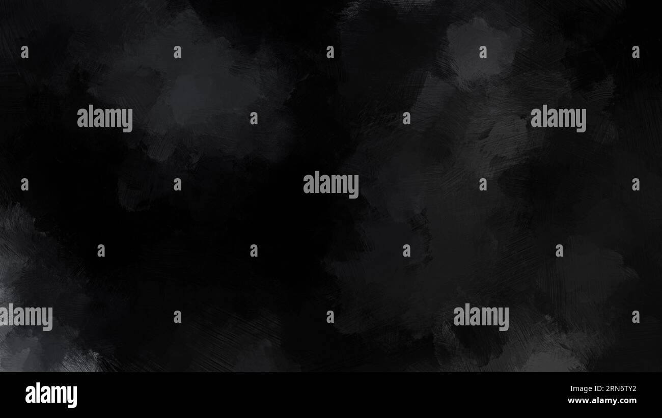 Abstract black and dark gray oil painting background with brush strokes